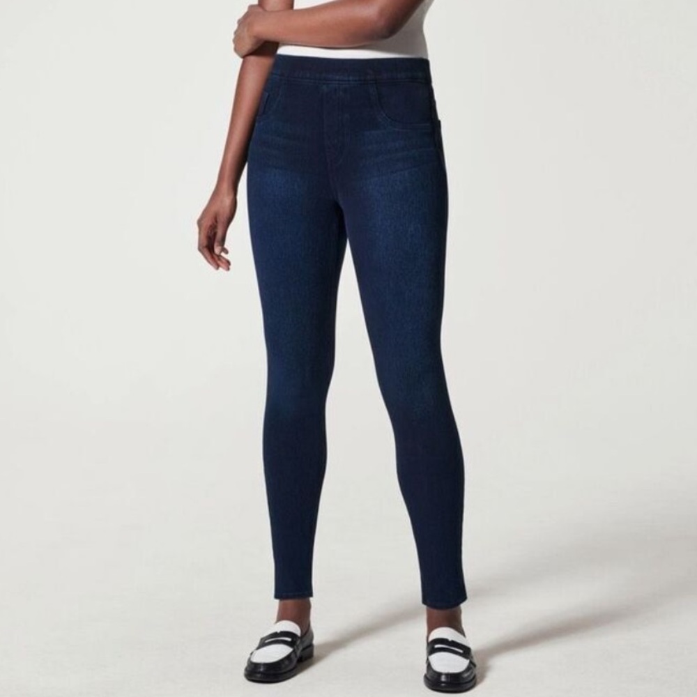 SPANX Medium/ Dark Blue Denim Leggings Size M